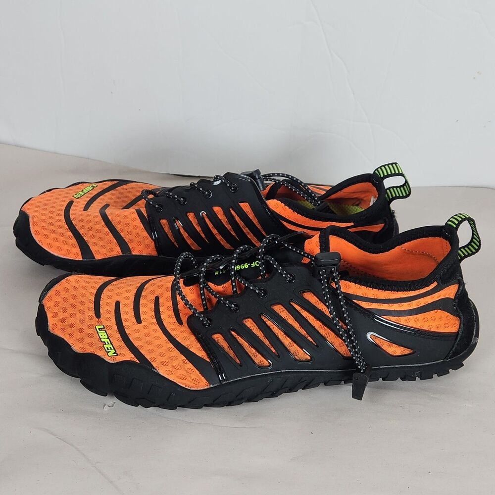 UBFEN Hiking Water Shoes Men Women Beach Aqua Swim Walking Shoes Black orange 41